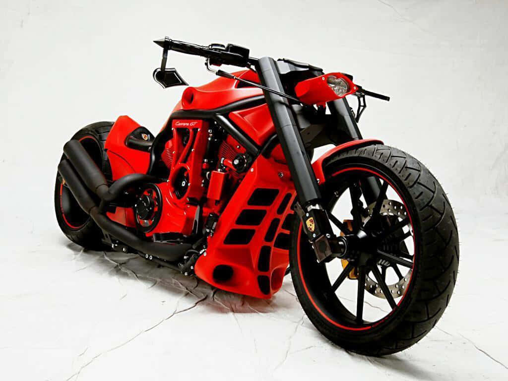 Futuristic Red Motorcycle Wallpaper: Bold Design & Craftsmanship