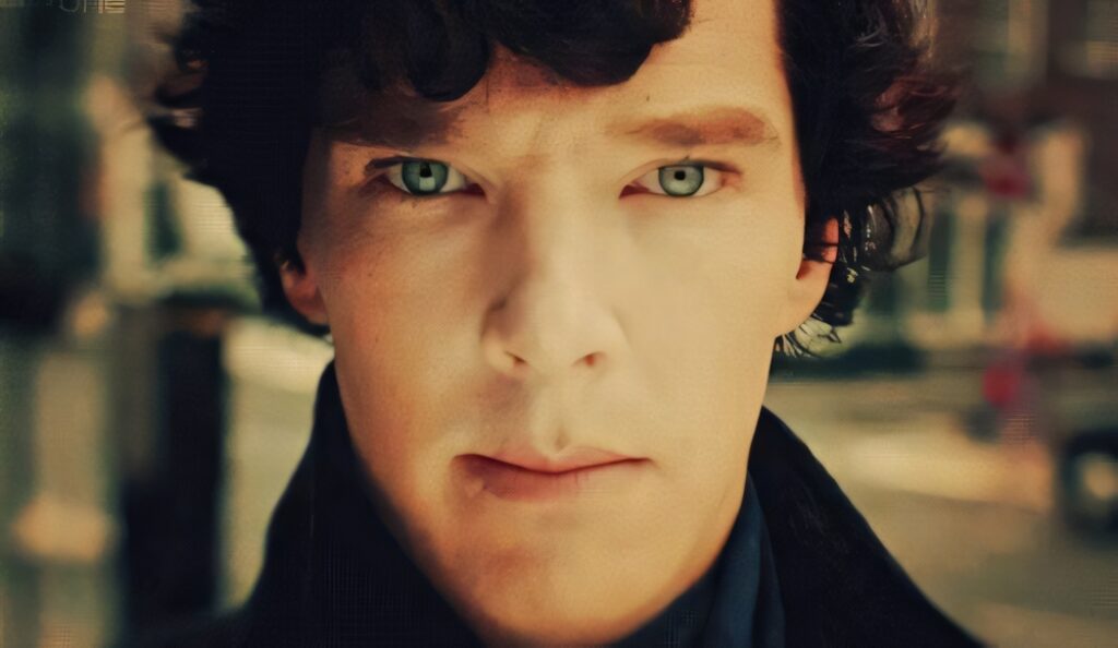 Striking Sherlock Holmes Wallpaper: Benedict Cumberbatch's Intense Gaze
