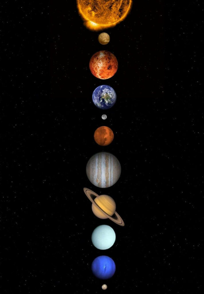 Stunning Solar System iPad 2021 Wallpaper: Planets Aligned Vertically