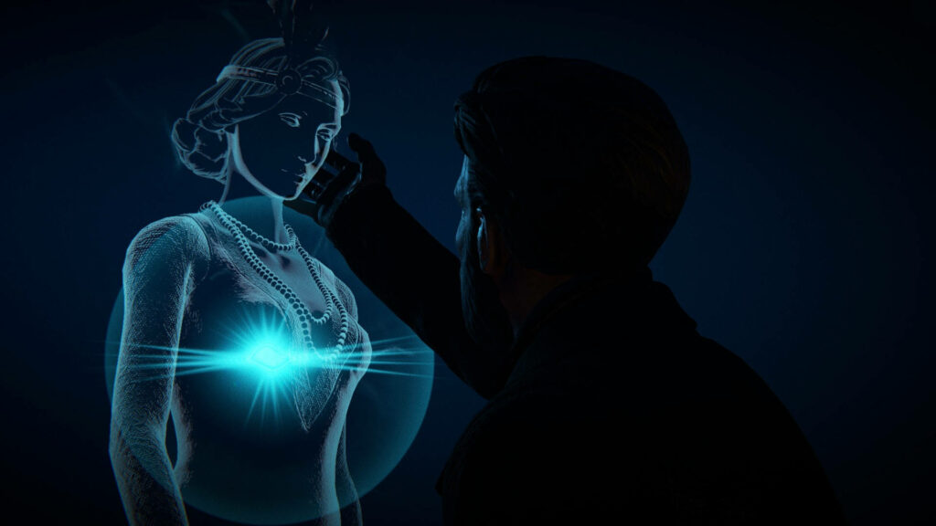 Striking Black Mirror-Inspired Wallpaper: Silhouetted Man & Virtual Figure