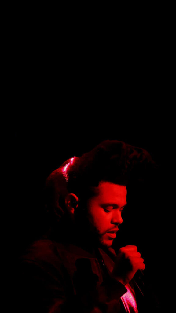 Deep Red The Weeknd Wallpaper: Iconic Aesthetic in Dark Background