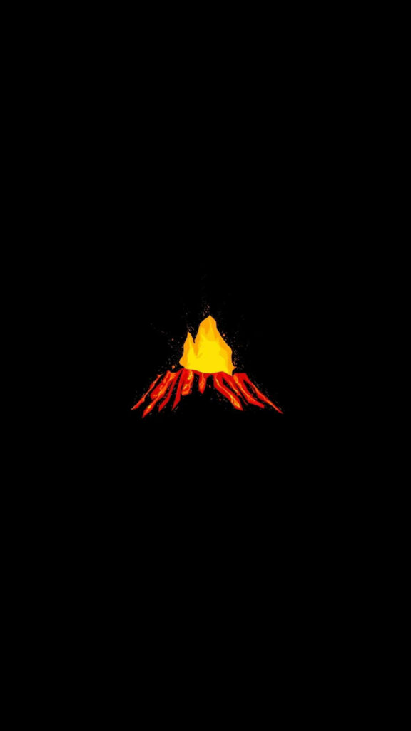 Vivid Volcano Minimalist Phone Wallpaper - Bold Lava Contrast