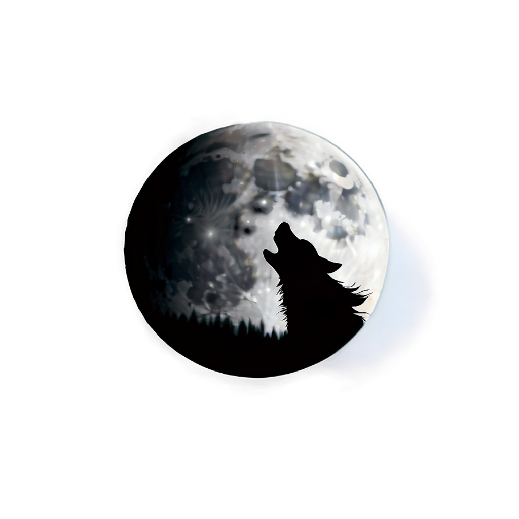 Captivating Wolf Howling at Luminous Moon - Nature Art Wallpaper