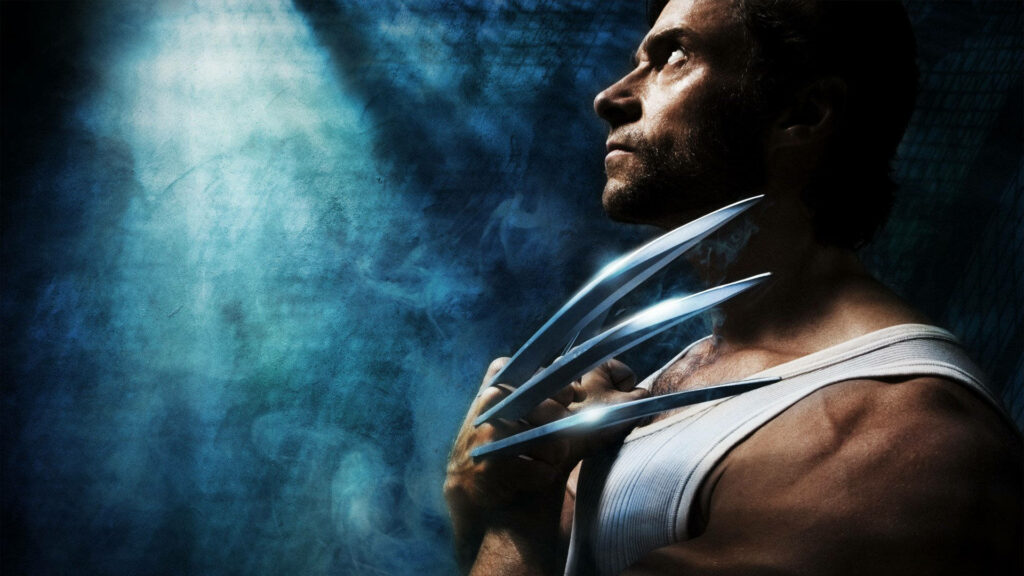 Epic Wolverine Side Profile Wallpaper with Claws & Intense Backdrop