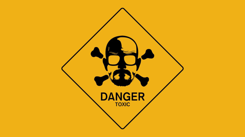 Yellow Wallpaper with Skull Warning: Breaking Bad-Inspired Design