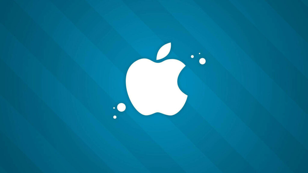 Striped Background Enhances the Cool Blue Appeal of Apple Logo Wallpaper