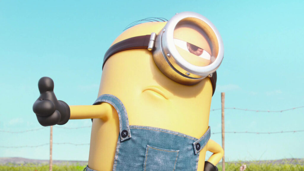 Stuart the Minion: Playful Desktop Wallpaper with Scenic Background