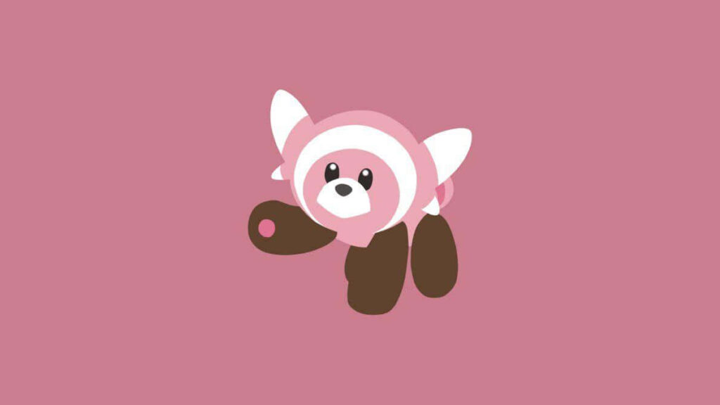 Cute Stufful Pokémon Wallpaper on Dark Pink Background