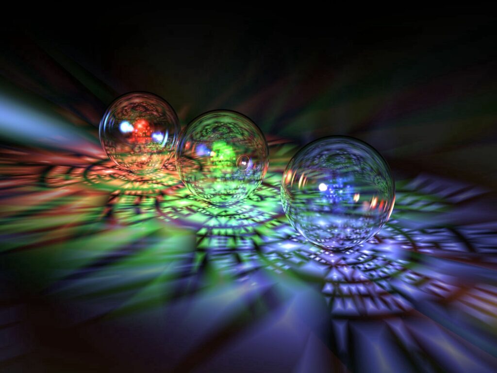 Vibrant 1600x1200 Wallpaper: Reflective Balls on Colorful Surface