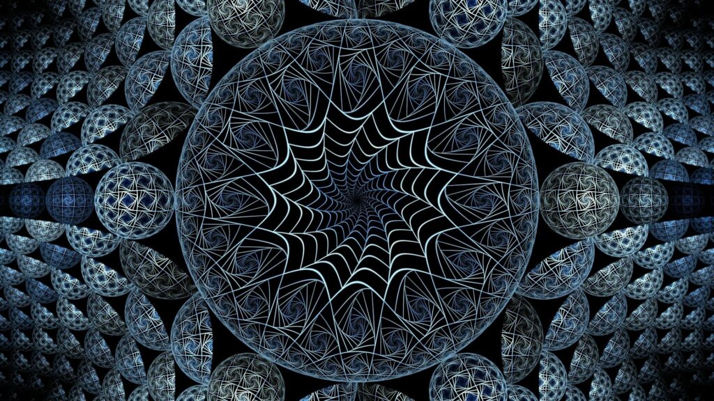 Intricate Circular Patterns Wallpaper - Dynamic Web-like Design