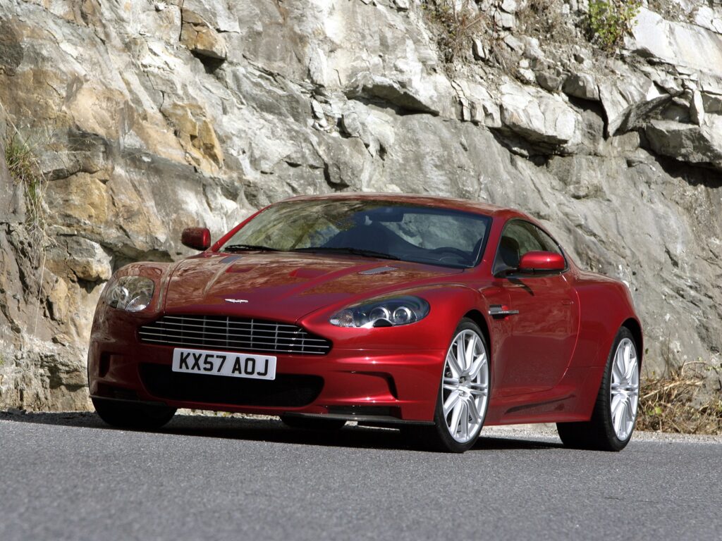 Vibrant Red 2008 Aston Martin DBS: Stunning Front View Wallpaper