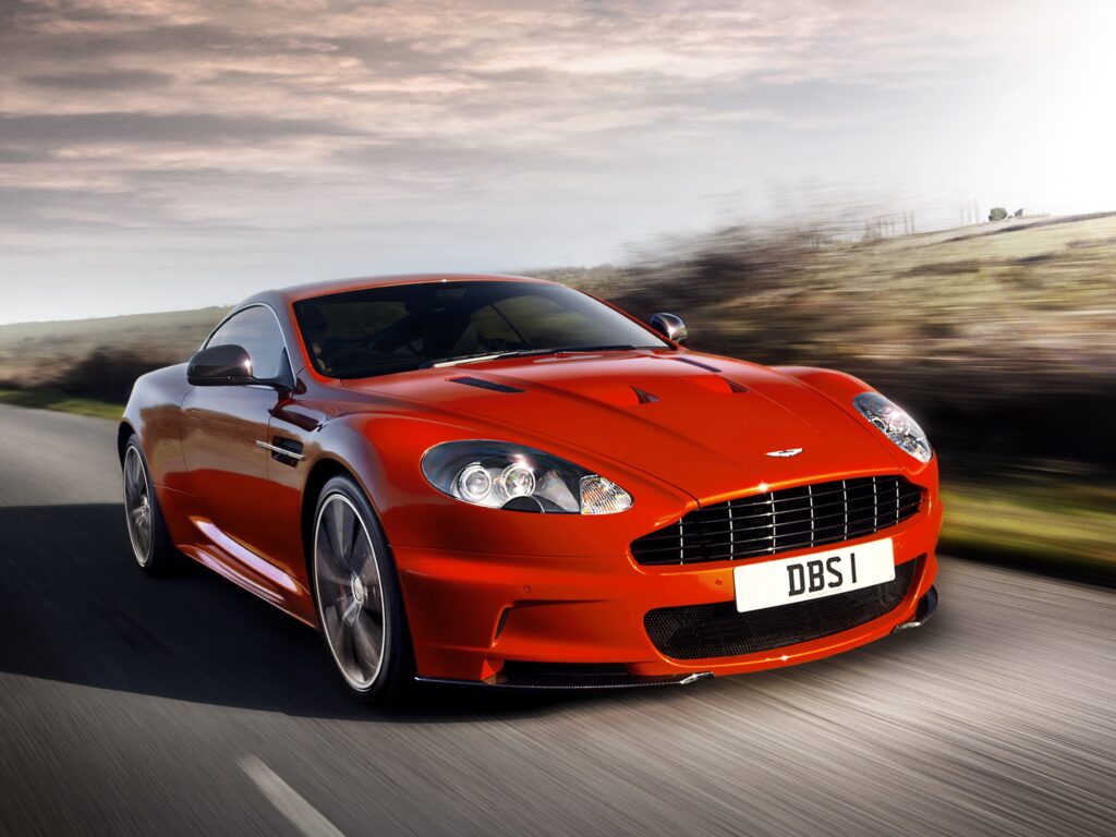 2011 Red Aston Martin DBS: Stunning Front View Wallpaper