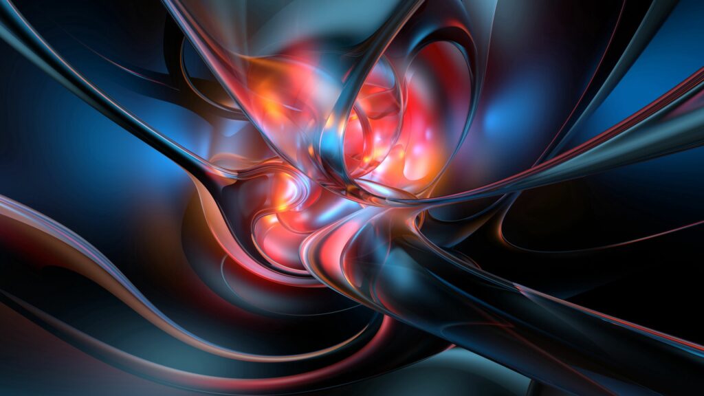Mesmerizing Deep Blue and Fiery Red Abstract Wallpaper Background