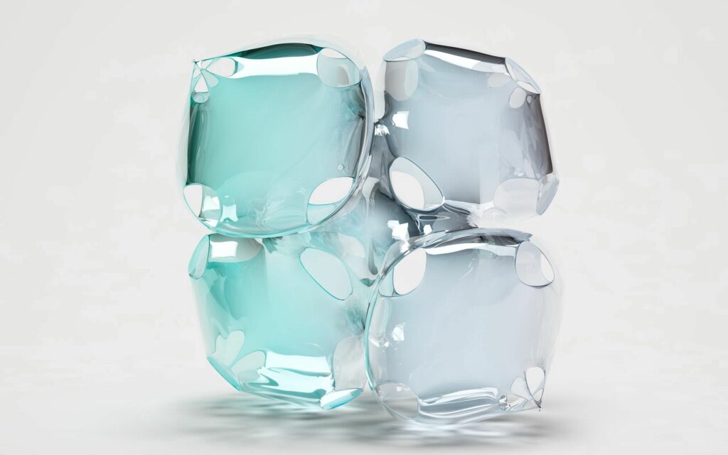 Stunning Abstract Wallpaper: Ethereal Glass Forms & Soft Light