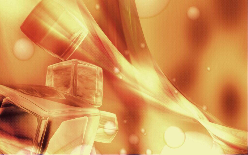 Mesmerizing Warm Golden Abstract Wallpaper with Ice & Light