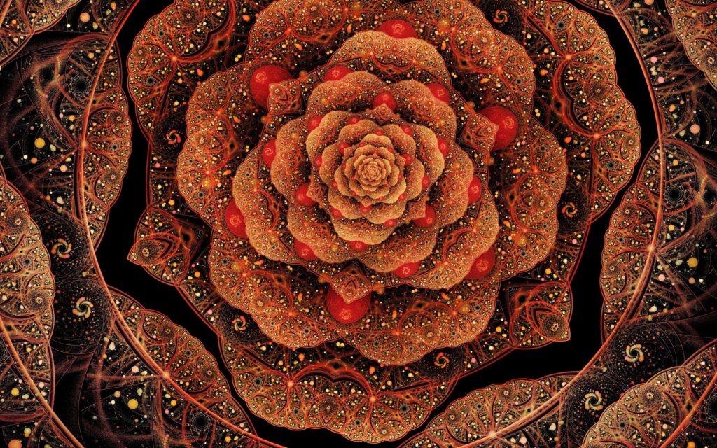 Stunning 2560x1600 Floral Digital Wallpaper - Vibrant Metallic Design