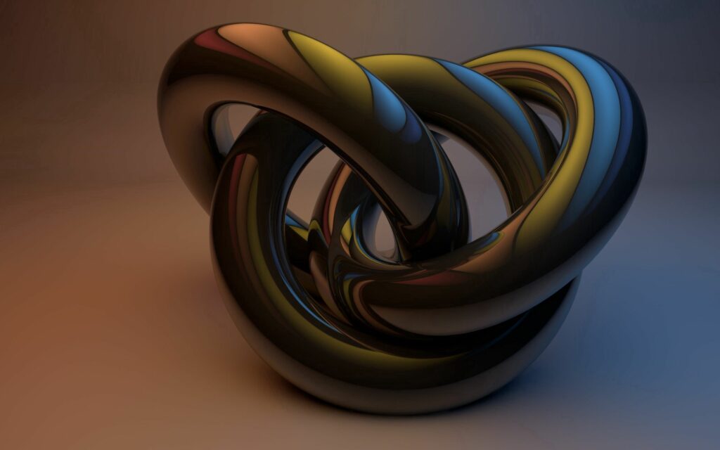Stunning 2560x1600 Metallic Sculpture Wallpaper with Gradient Background