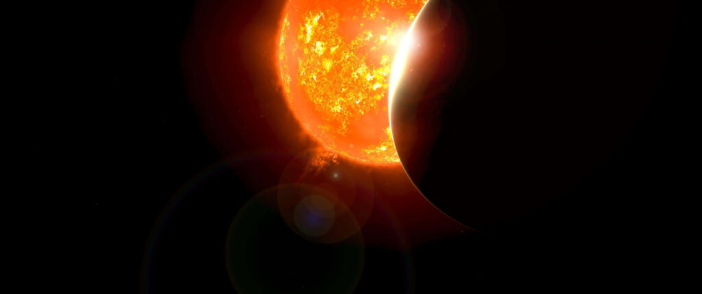 Stunning 3440x1440 Space Wallpaper: Sun Eclipse Cosmic Scene