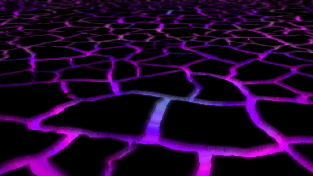 Abstract Cracked Surface Wallpaper with Glowing Purple Lava Background