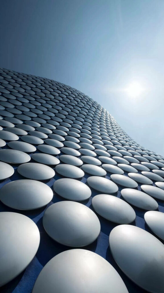 Futuristic 3D Architectural Wallpaper with Dynamic Pathway Design