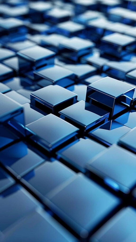 Dynamic 3D Blue Cube Wallpaper - Stylish Abstract Background Design