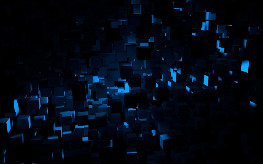 Stunning 3D Dark Blue Cube Wallpaper - Modern Abstract Background