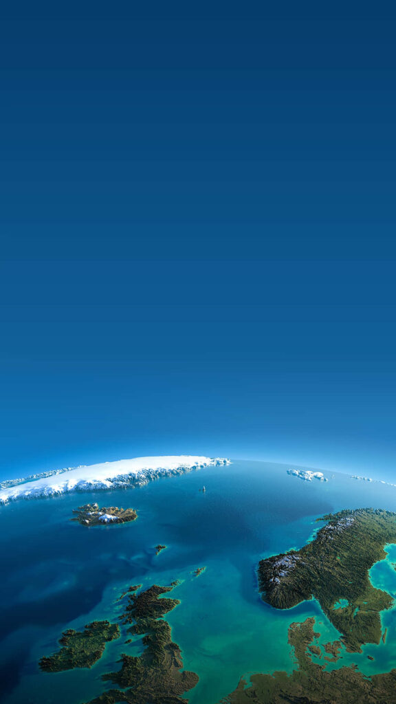3D Earth Rendering: Vivid Wallpaper of Planet Curvature & Oceans