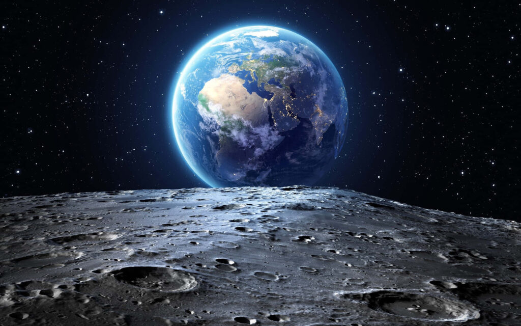Stunning 3D Earth Wallpaper: View from the Moon's Surface