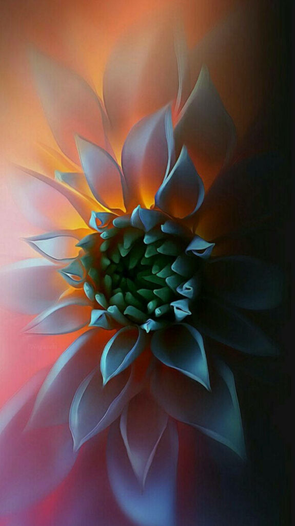 Stunning 3D Flower Wallpaper: Dreamy Baby Pink & Vibrant Green