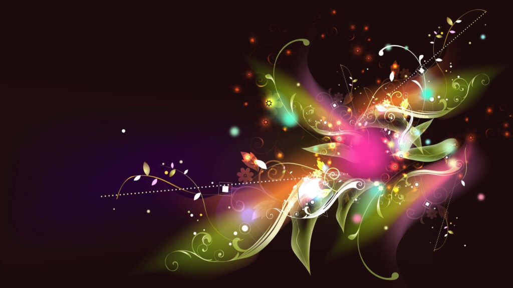 Stunning 3D Flower Wallpaper: Vibrant Bloom in Abstract Garden