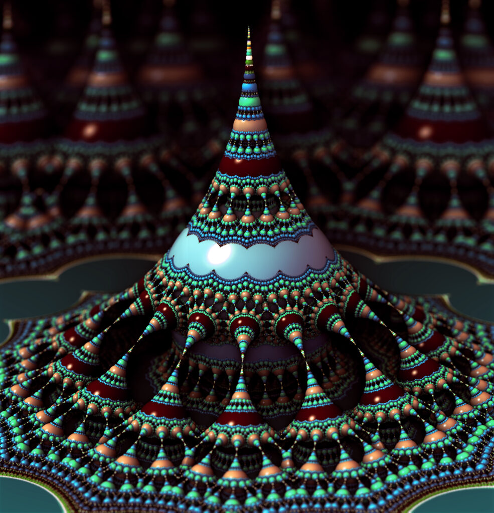 Vibrant 3D Fractal Abstract Wallpaper - Stunning Symmetrical Design