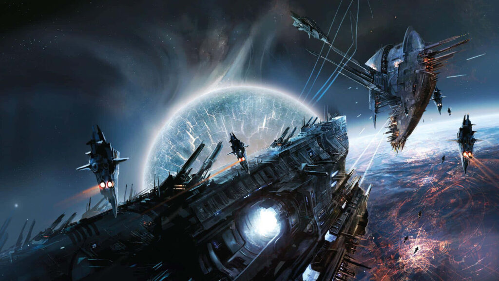 Futuristic Space Scene Wallpaper: Stunning 3D Voyage & Cosmic Fantasy