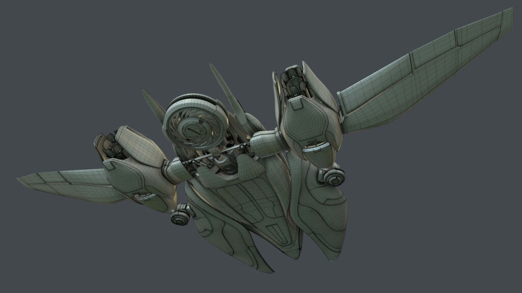 Futuristic 3D Spaceship Wallpaper: Intricate Design & Advanced Tech