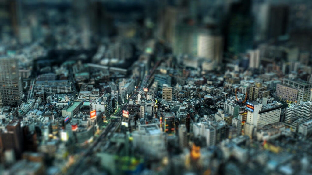 Stunning 3D HD Miniature City Model Wallpaper - Aerial View