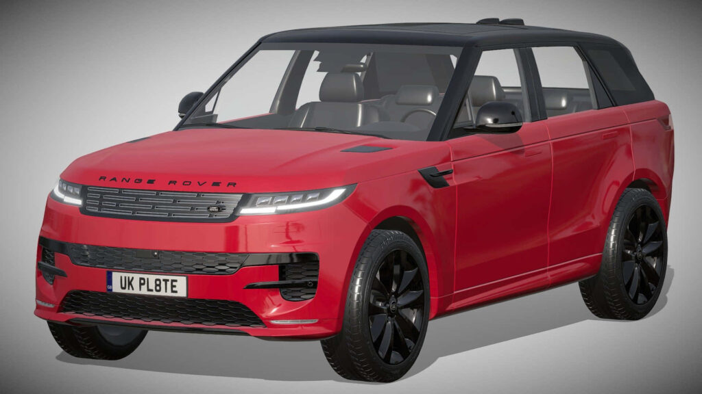 Vibrant Red Land Rover Range Rover Sport 3D Wallpaper Background