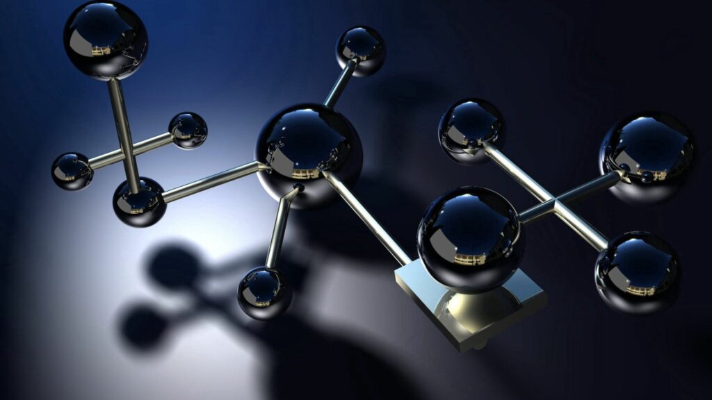 Stunning 3D Molecular Structure Wallpaper - Glossy Digital Art