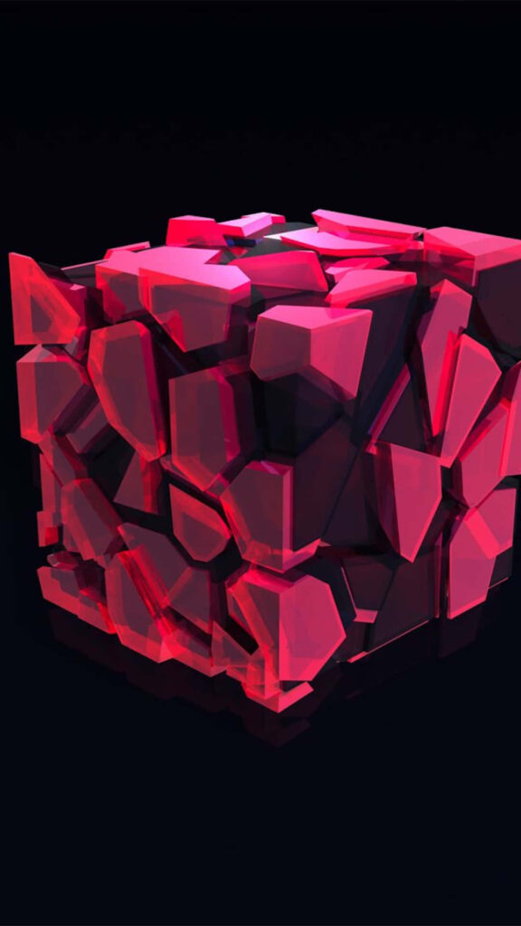 Stunning 3D Pink Crystal Wallpaper on Dark Background
