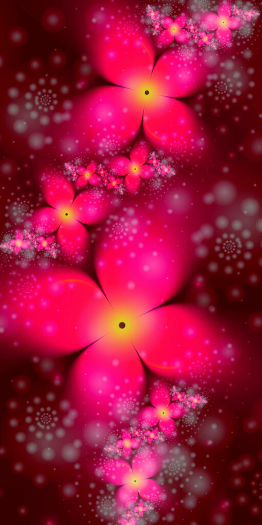 Stunning 3D Pink Flower iPhone Wallpaper on Dark Background