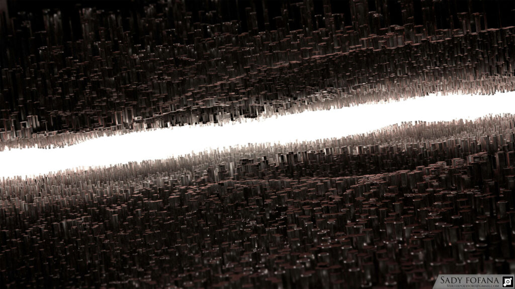 3D Reflection Illusion Wallpaper: Captivating Geometric Tunnel Background