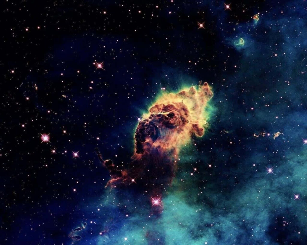 Stunning 3D Space Wallpaper: Glowing Nebulae & Twinkling Stars
