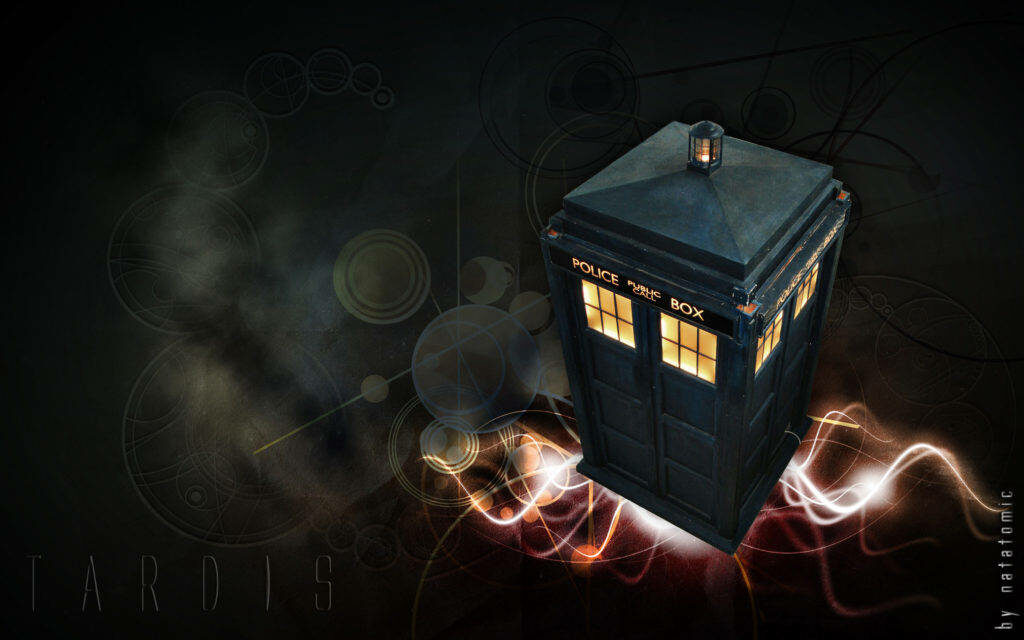Stunning TARDIS 3D HD Wallpaper with Glowing Lights & Swirling Effects