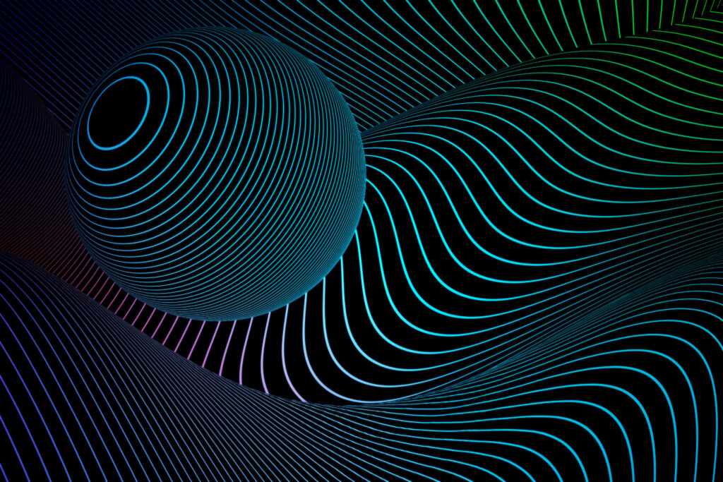 3D Teal Abstract Wallpaper: Flowing Lines & Dynamic Depth Effect