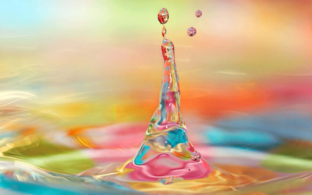Captivating 3D Water Droplet Wallpaper: Vibrant Abstract Background
