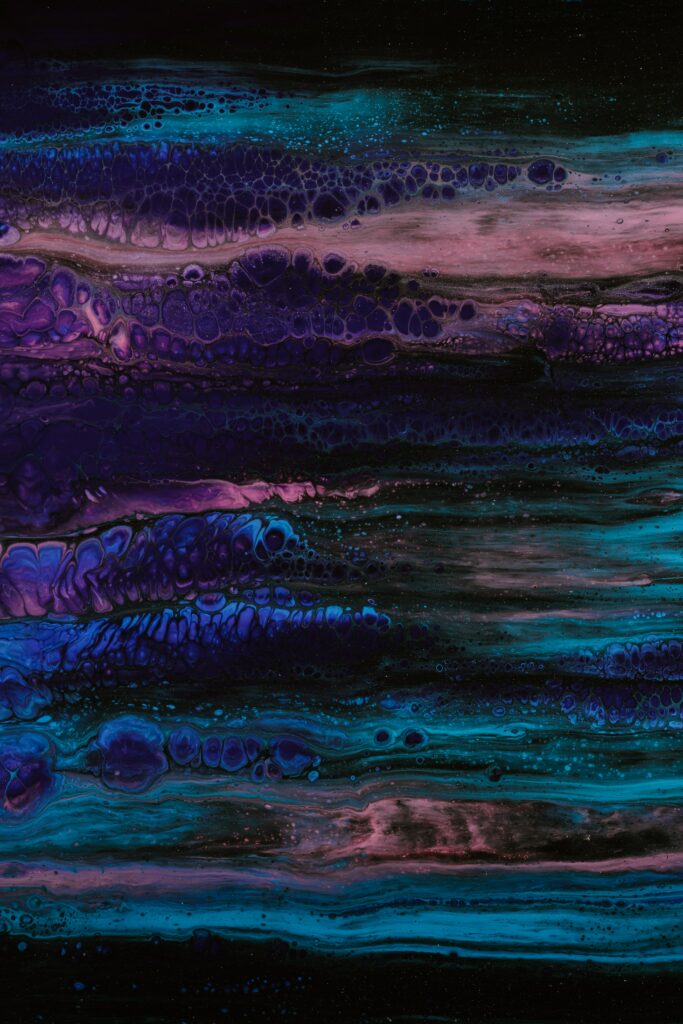 Vibrant Abstract Wallpaper: Liquid Paint Design in Blues & Pinks
