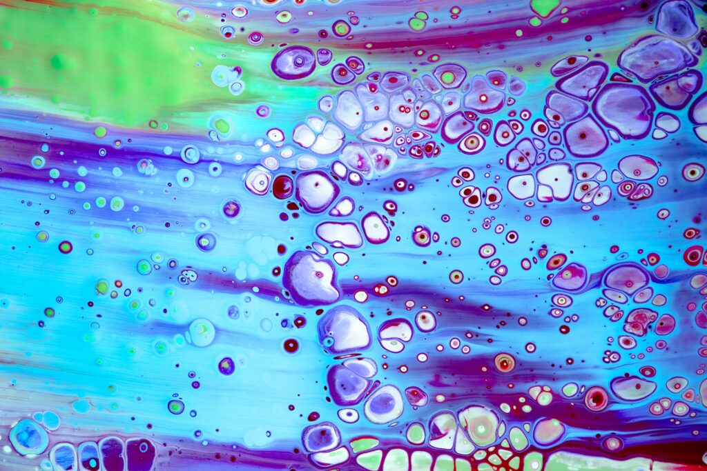 Stunning Abstract Liquid Paint Wallpaper - Vivid Blue, Green, Purple