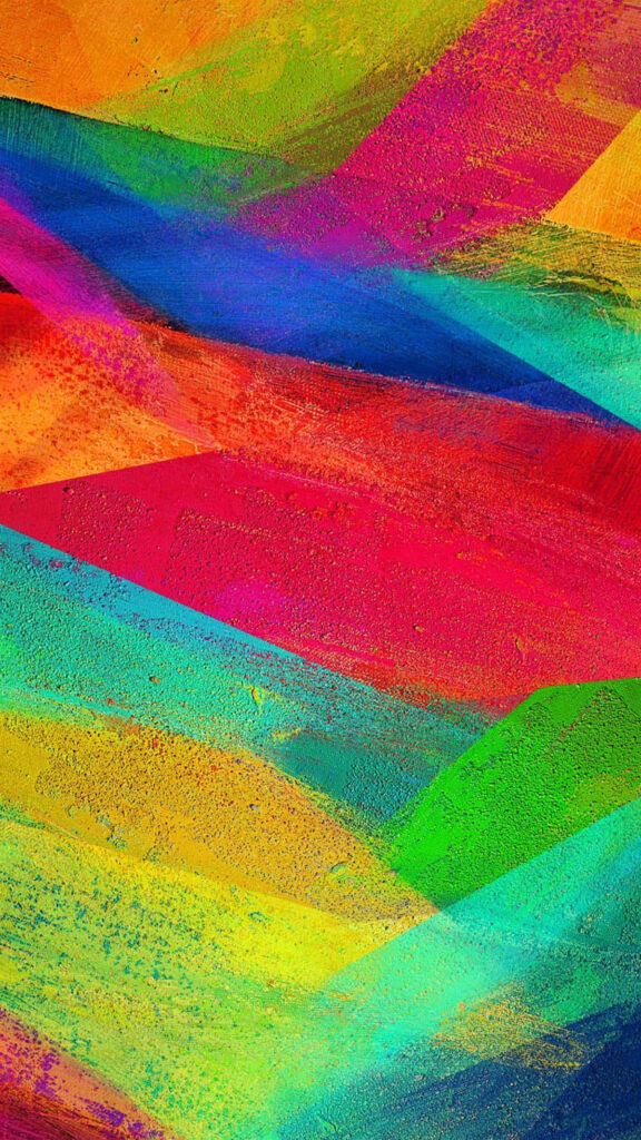 Vibrant Abstract Phone Wallpaper: Colorful Paint Strokes in 4K