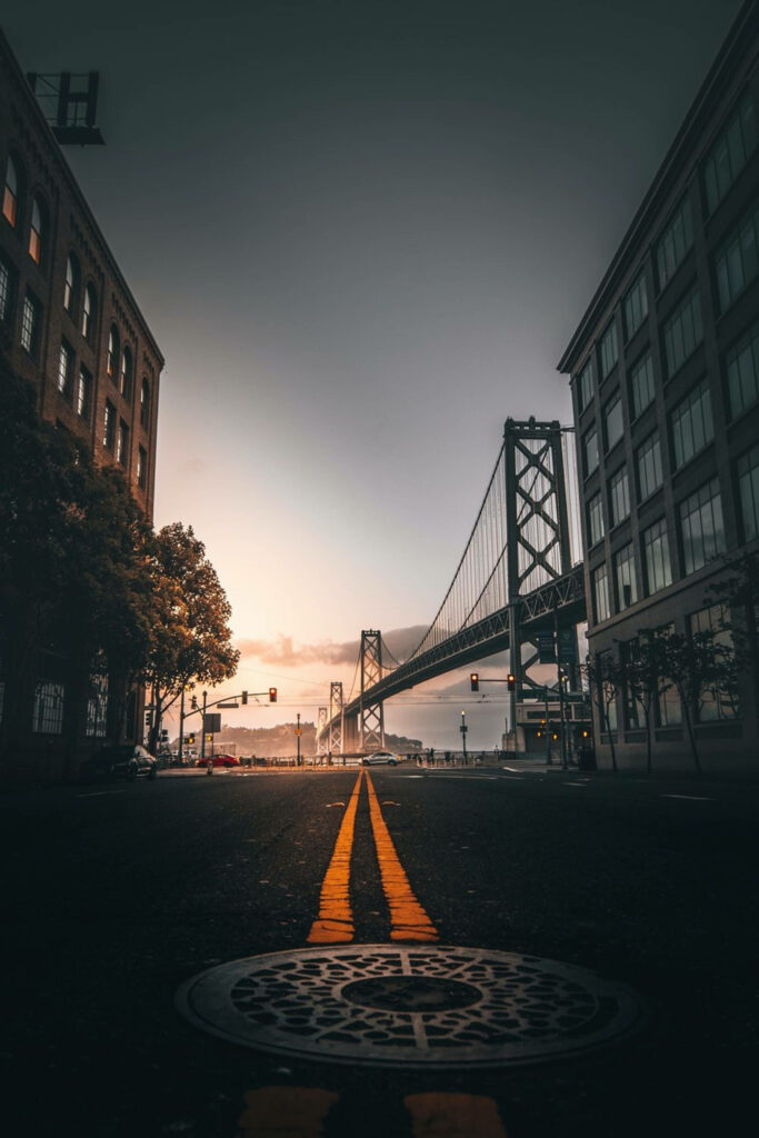 Stunning 4K Bay Bridge Wallpaper: Urban View at Sunset
