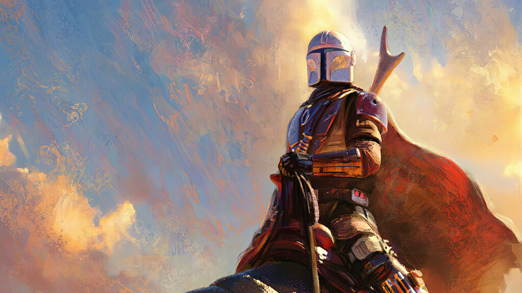 4K Boba Fett Wallpaper: Stunning Painting-Style with Vibrant Sky
