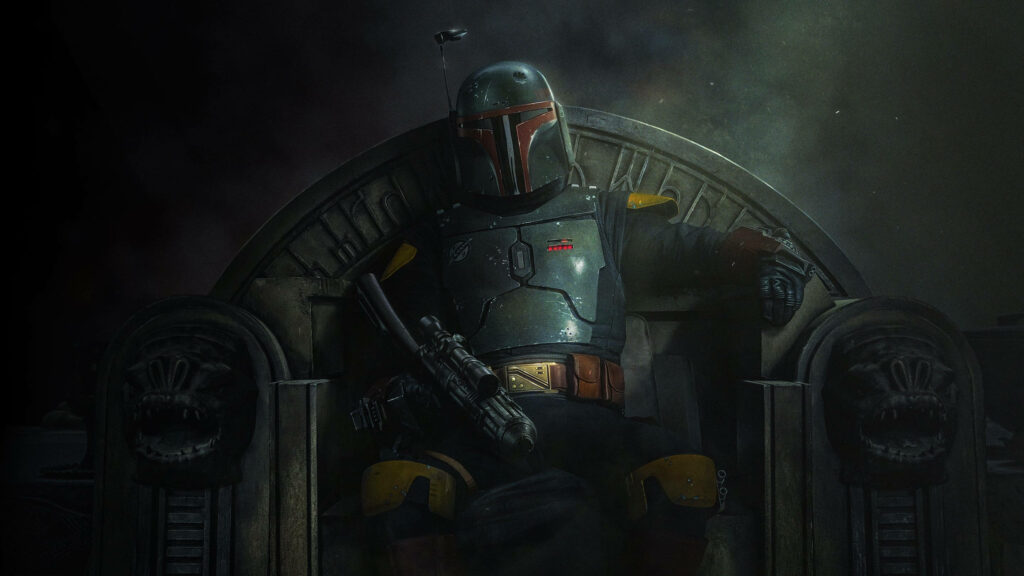 Boba Fett on Throne: 4K Stunning Wallpaper Background