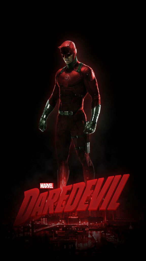 Stunning 4K Daredevil Wallpaper for iPhone: Marvel Hero in Red